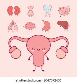 set of nine human organs