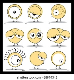 Set of nine little chickens