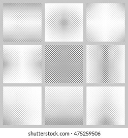 Set of nine monochrome diagonal square pattern backgrounds