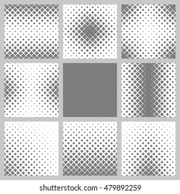 Set of nine monochrome diagonal square pattern designs