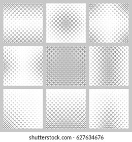 Set of nine monochrome diagonal square pattern designs