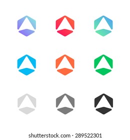 Set of nine nice bright logos. 