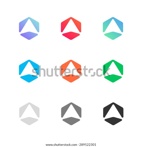 Set Nine Nice Bright Logos Stock Vector Royalty Free 289522301