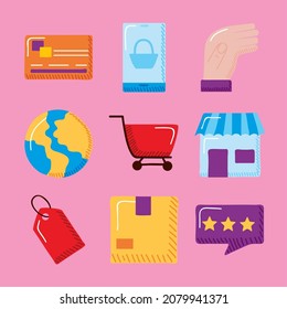 set of nine online sale items