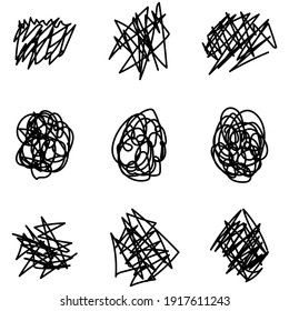 Set Of Nine Random Lines Collection Vector