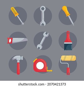 set of nine repair tools