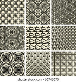 Set of nine repeating patterns