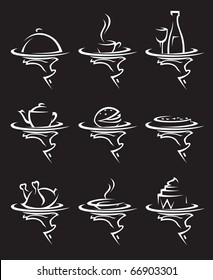 set of nine restaurants icons