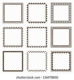 Set of nine square frames