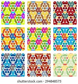 Set Of Nine Textured Natural Seamless Patterns Backgrounds art