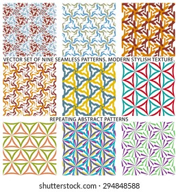 Set Of Nine Textured Natural Seamless Patterns Backgrounds art