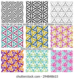Set Of Nine Textured Natural Seamless Patterns Backgrounds art