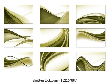 Set of Nine Vector Backgrounds. Abstract Design.