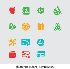 Set of nine vector icon
