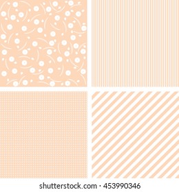 set of nine vintage cute vector pattern background