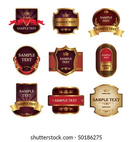 Set from nine vintage labels.