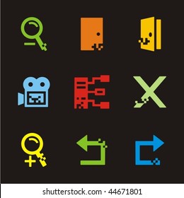 Un conjunto de nueve iconos web.