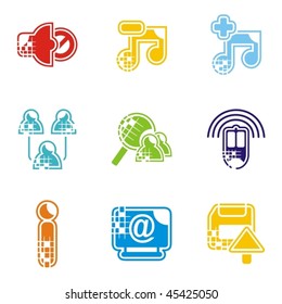 Un conjunto de nueve iconos web.