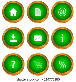 Set from nine web of icons on a white background
