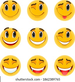 Nine Smiling Faces They All Happy Stock Vector (royalty Free) 32448403 