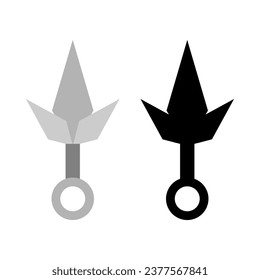 Set ninja weapon kunai blade japanese style flat vector icon design