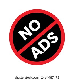Set of No Ads icon. No Ads Sign Vector On White Background. Block ads icon collection. Vector Illustration.