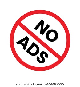 Set of No Ads icon. No Ads Sign Vector On White Background. Block ads icon collection. Vector Illustration.