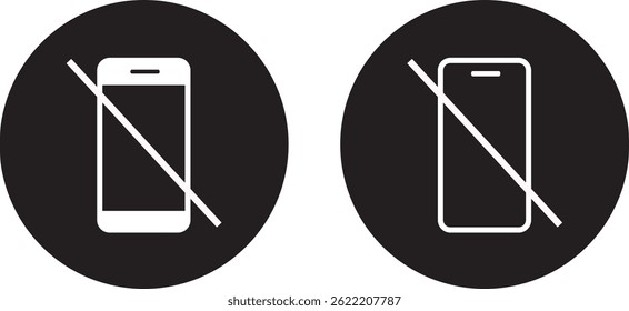 Set of No mobile  phone icon. no mobile phone allowed sign vectors. no smartphone. Prohibition warning sign. Vector symbol
