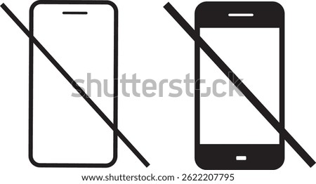 Set of No mobile  phone icon. no mobile phone allowed sign vectors. no smartphone. Prohibition warning sign. Vector symbol
