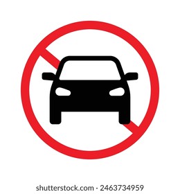 Set of No parking icon collection. No truck icons. Car Prohibition Signs. Vector Illustration.