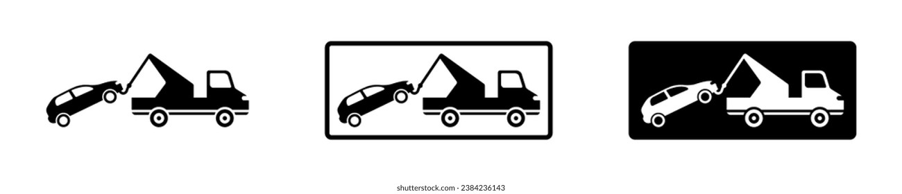 No hay señales de vectores de carretera de estacionamiento. Retirar los iconos del auto. Señal de tráfico de advertencia.