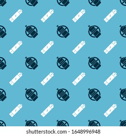 Set No plastic bottle and Battery on seamless pattern. Vector