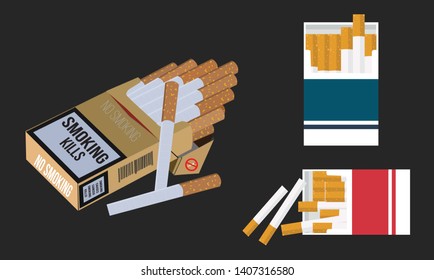 Set of No Smoking and World No Tobacco Day. - Vector
