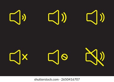Set of no sound, No speaker icon. Sound Icons. speaker mute icon sign. Volume Off symbol. Silent mode icons