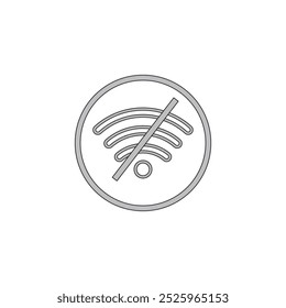 Set of no wifi icon vector in trendy style. Disconnected wireless network concept