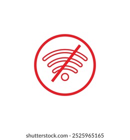 Set of no wifi icon vector in trendy style. Disconnected wireless network concept