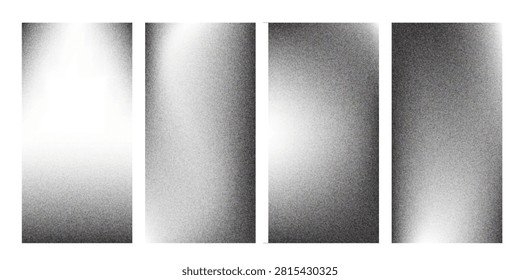 Set of noise grainy frames. Shading borders, backgrounds, stipple dotted sand effect, abstract dot work gradient pattern. Retro vintage textures for banner, poster.