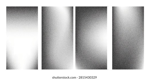 Set of noise grainy frames. Shading borders, backgrounds, stipple dotted sand effect, abstract dot work gradient pattern. Retro vintage textures for banner, poster.