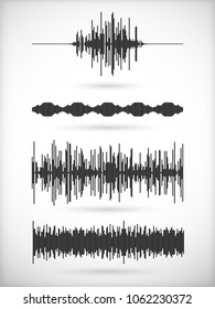 Set of noisy vibration figures. Vector Illustration.