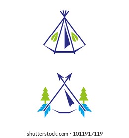 A set of nomad tent icons