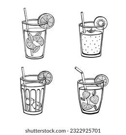 Lemon mocktail smoothie in glass Royalty Free Vector Image