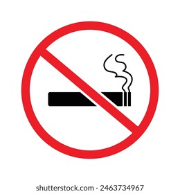 Set of Non-smoking icon. Stop, no smoking sign. Vector Illustration.