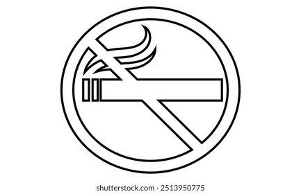 Set of Non-smoking icon. Stop, no smoking sign. Vector Illustration.