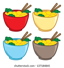 set of noodle icon