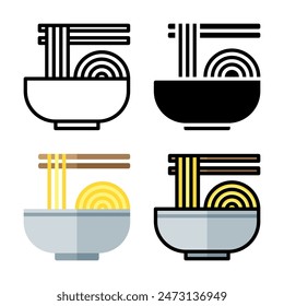 Set of Noodles Icon Vector Illustration