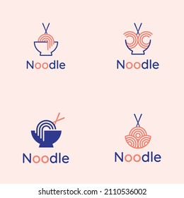 conjunto de vectores del logotipo de fideos