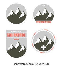 Set of nordic skiing badges