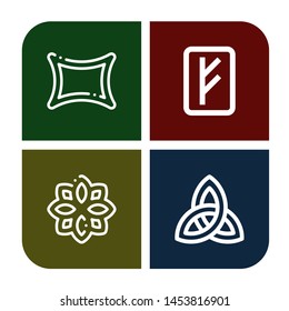 Set of norse icons such as Rune, Paganism , norse