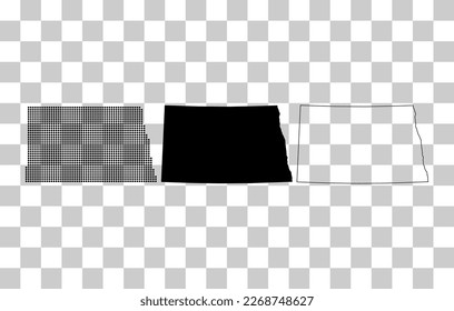 Set von North Dakota Karte, vereinigte Staaten von Amerika. Flaches Konzept Symbol, Vektorgrafik.