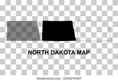 Set of North Dakota map, united states of america. Flat concept icon vector illustration .